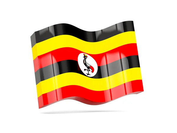 Wellensymbol mit Flagge von Uganda — Stockfoto