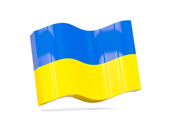 Ícone de onda com bandeira de ucraniano — Fotografia de Stock