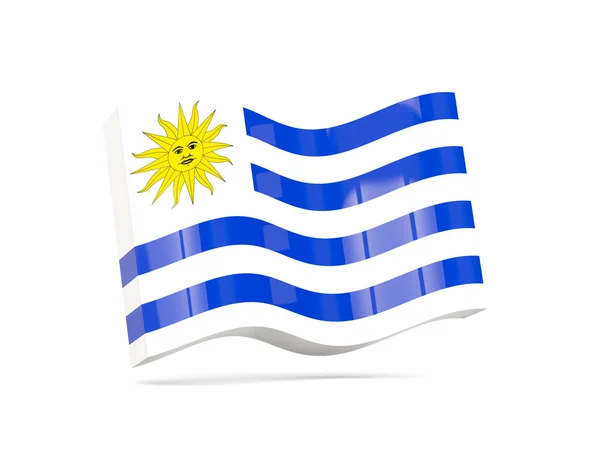 Wellen-Ikone mit uruguayischer Flagge — Stockfoto