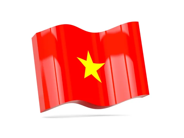 Wave ikon med flagga vietnam — Stockfoto