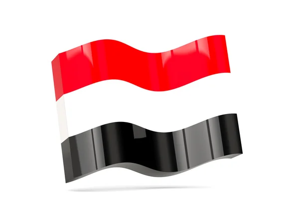 Hullám ikon Jemen zászlaja — Stock Fotó