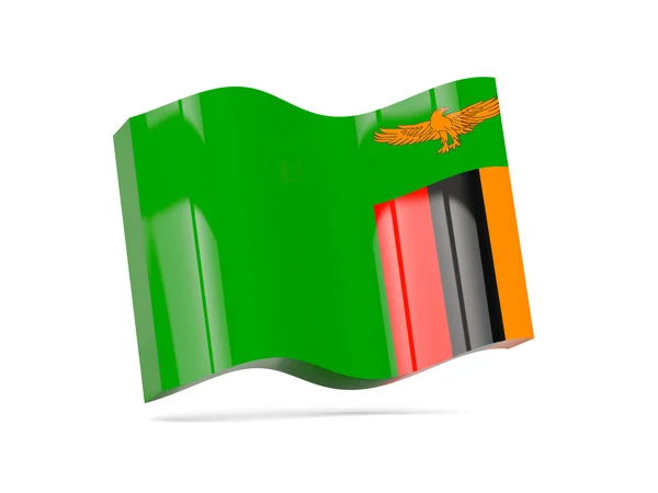 Wellen-Ikone mit der Flagge Sambias — Stockfoto
