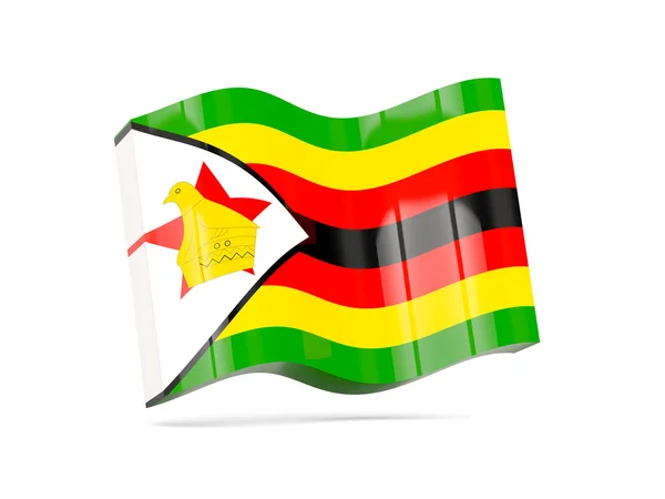 ジンバブエの国旗と波アイコン — ストック写真