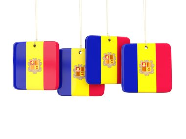 Andorra bayrağı ile kare etiketleri