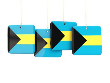 Bahamalar bayrağı ile kare etiketleri