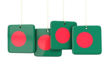 Bangladeş bayrağı ile kare etiketleri