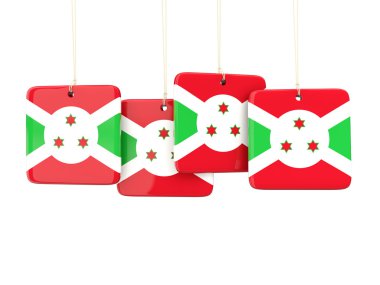 Burundi bayrağı ile kare etiketleri