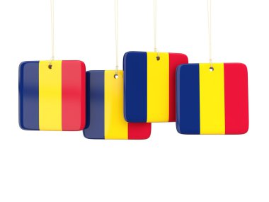 Çad bayrağı ile kare etiketleri