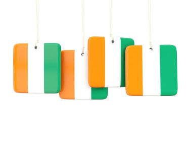 Cote d Sahili bayrağı ile kare etiketleri