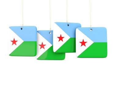 Cibuti bayrağı ile kare etiketleri