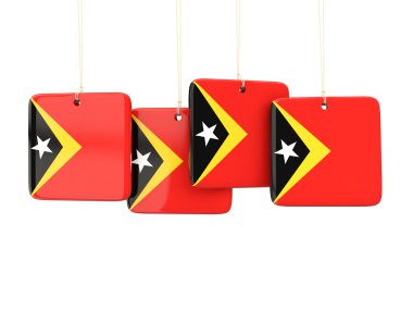 Doğu timor bayrağı ile kare etiketleri