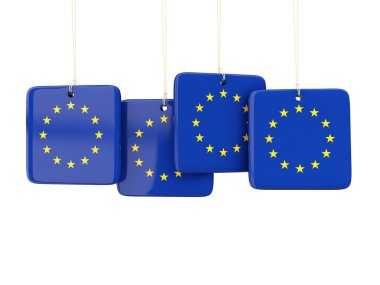 Avrupa Birliği bayrağı ile kare etiketleri