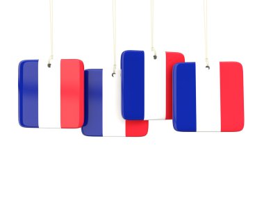 Fransa bayrağı ile kare etiketleri