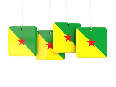 Fransız Guyanası bayrağı ile kare etiketleri