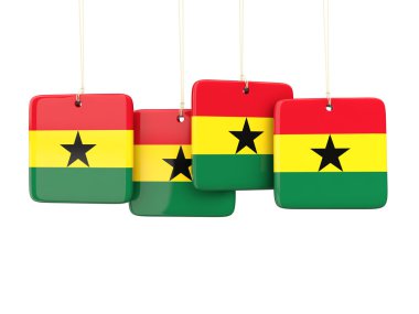 Gana bayrağı ile kare etiketleri