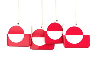 Grönland bayrağı ile kare etiketleri