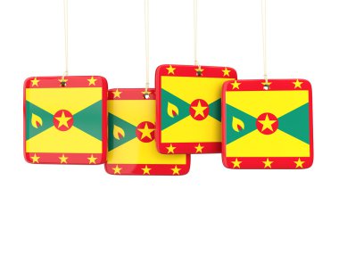 Grenada bayrağı ile kare etiketleri