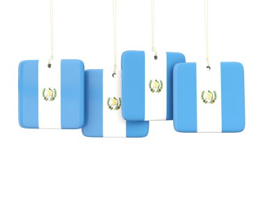 Guatemala bayrağı ile kare etiketleri