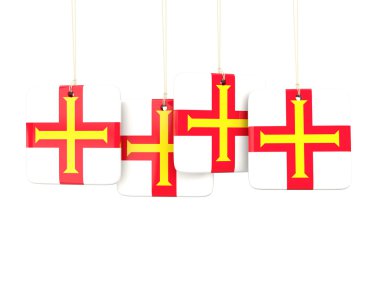 Guernsey bayrağı ile kare etiketleri