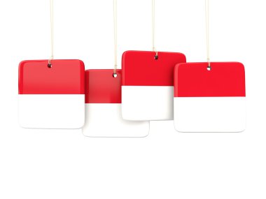 Endonezya bayrağı ile kare etiketleri