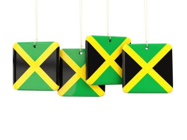 Jamaika bayrağı ile kare etiketleri
