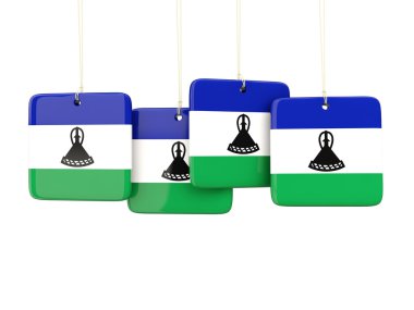 Lesoto bayrağı ile kare etiketleri