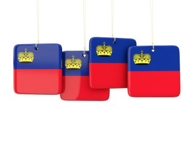 Lihtenştayn bayrağı ile kare etiketleri