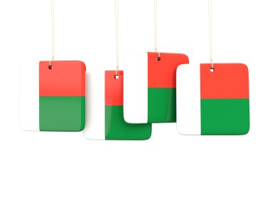 Madagaskar bayrağı ile kare etiketleri