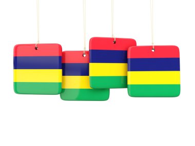 Mauritius bayrağı ile kare etiketleri