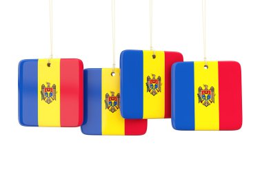 Moldova bayrağı ile kare etiketleri