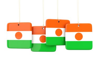 Nijer Cumhuriyeti bayrağı ile kare etiketleri