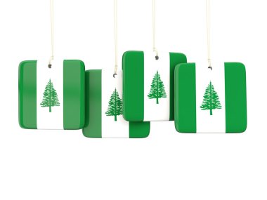 Norfolk Adası bayrağı ile kare etiketleri