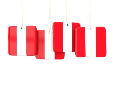 Peru bayrağı ile kare etiketleri