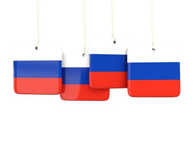 Rusya bayrağı ile kare etiketleri