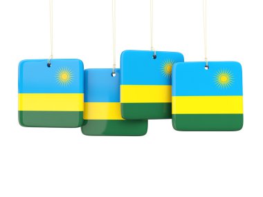 Ruanda bayrağı ile kare etiketleri