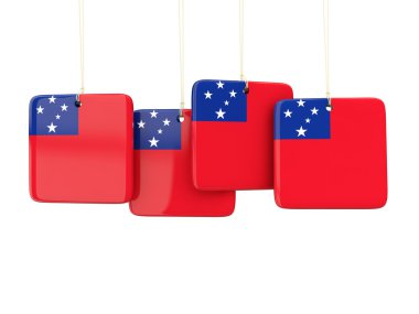 Bağımsız Samoa Devleti bayrağı ile kare etiketleri