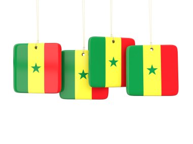 Senegal bayrağı ile kare etiketleri
