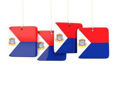 Sint maarten bayrağı ile kare etiketleri