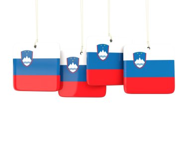 Slovenya bayrağı ile kare etiketleri