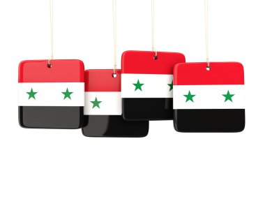 Suriye bayrağı ile kare etiketleri