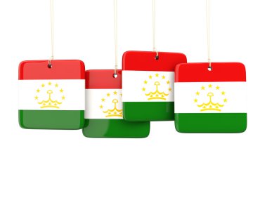 Tacikistan bayrağı ile kare etiketleri