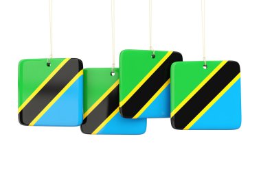 Tanzanya'nın bayrak ile kare etiketleri