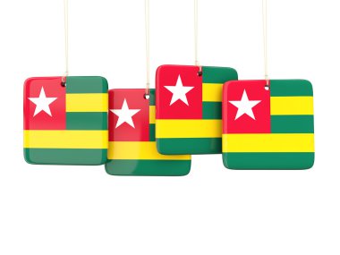 Togo bayrağı ile kare etiketleri