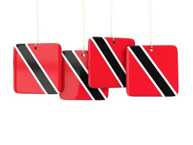 Trinidad ve tobago bayrağı ile kare etiketleri