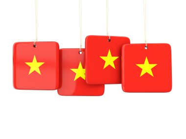 Vietnam bayrağı ile kare etiketleri