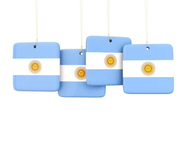 Etiquetas cuadradas con bandera argentina — Foto de Stock