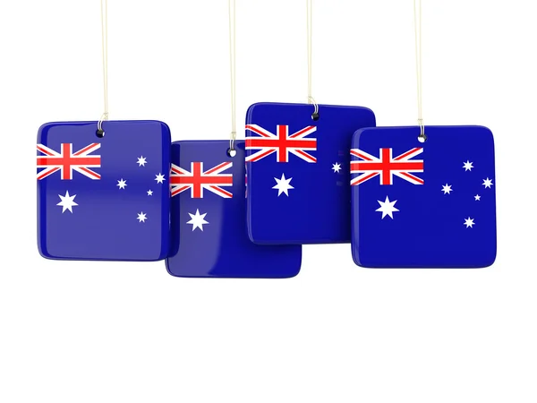 Kvadratiska etiketter med flagga Australien — Stockfoto