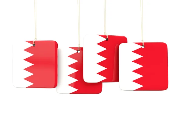 Kvadratiska etiketter med flagga bahrain — Stockfoto