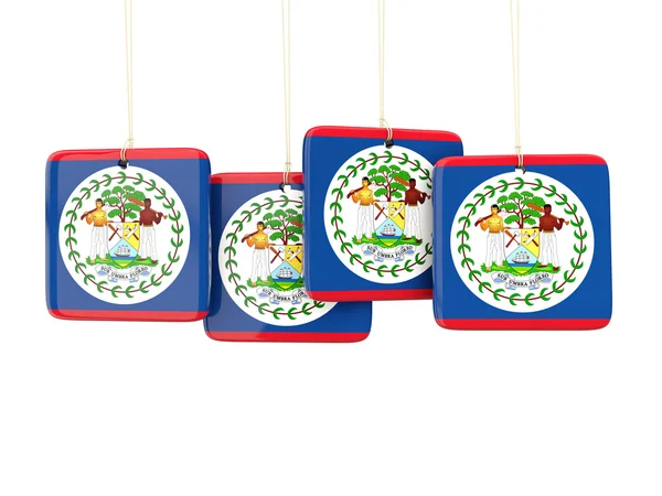 Belize bayrağı ile kare etiketleri