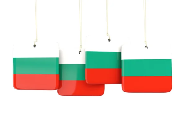 Vierkante labels met de vlag van Bulgarije — Stockfoto